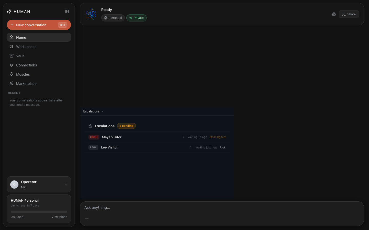 Challenge console in the Command Plane showing contestable decisions